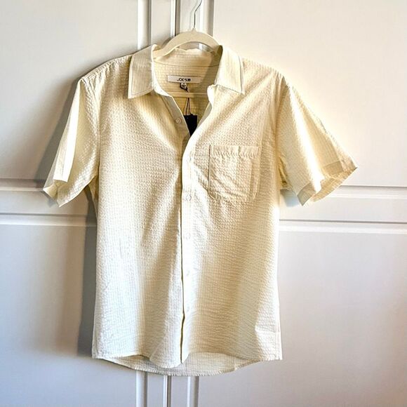 NWT Joe’s cotton short sleeves button up shirt in Ecru color. Size S - Picture 7 of 12